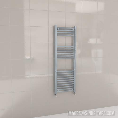 Kartell K-Rail Grey Curved Bar Heated Towel Rail 400mm x 1200mm