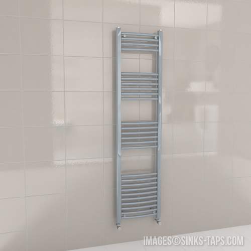 Kartell K-Rail Grey Curved Bar Heated Towel Rail 400mm x 1600mm