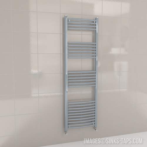 Kartell K-Rail Grey Curved Bar Heated Towel Rail 500mm x 1600mm