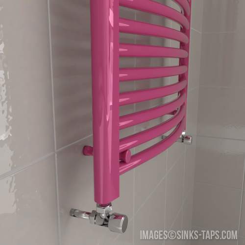 Kartell K-Rail Magenta Curved Bar Heated Towel Rail Curve Detail