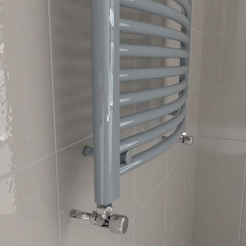 Kartell K-Rail Grey Curved Bar Heated Towel Rail Curve Detail