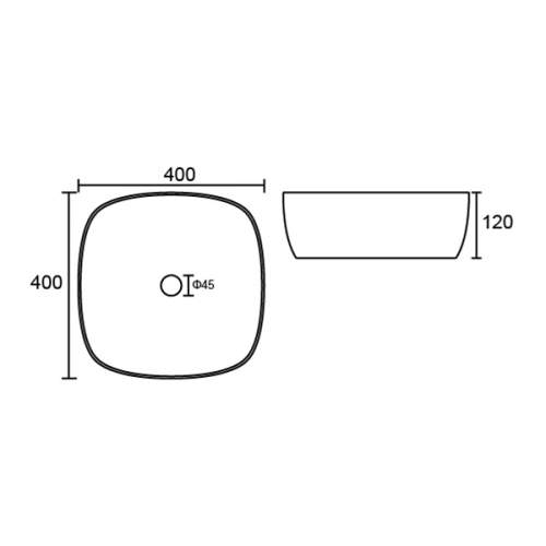 Bluci Rounded Square 400mm Countertop Basin