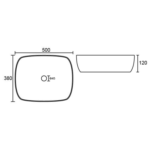 Bluci Rounded Rectangle 500mm Countertop Basin