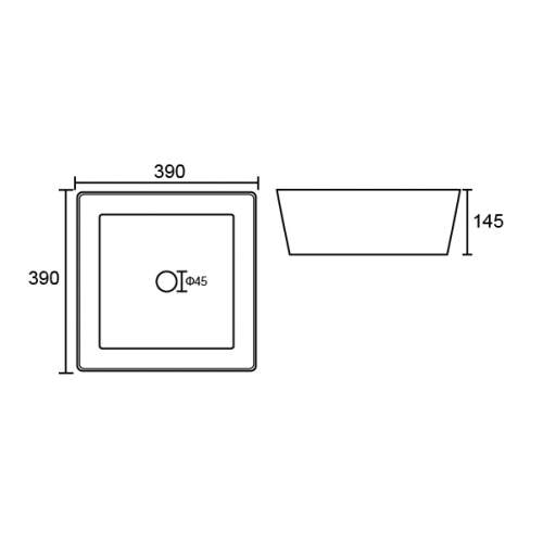 Bluci Square 390mm Countertop Basin