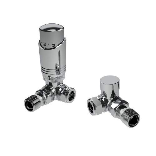 Kartell K-Design Corner Chrome Thermostatic Radiator Valve Pack