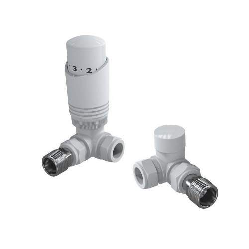 Kartell K-Design Corner White Thermostatic Radiator Valve Pack