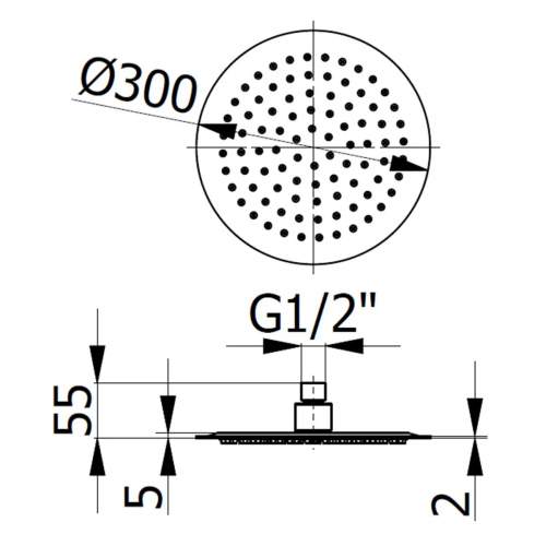 Bluci Ultra Thin Matt Black Round Shower Head