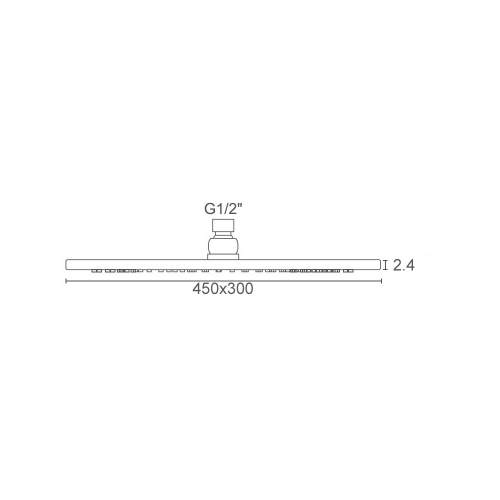 Bluci Ultra Thin Rectangular 450 x 300 Shower Head