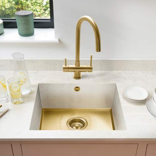 Caple Saso 45/16/GD Gold Fully Integrated Worktop Sink