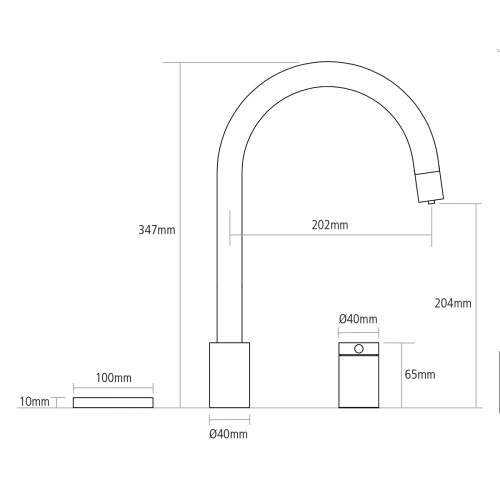 Caple Fosso Black Steel 4in1 Instant Hot Water Tap