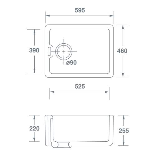 Shaws of Darwen Pennine Matt Grey Belfast Kitchen Sink