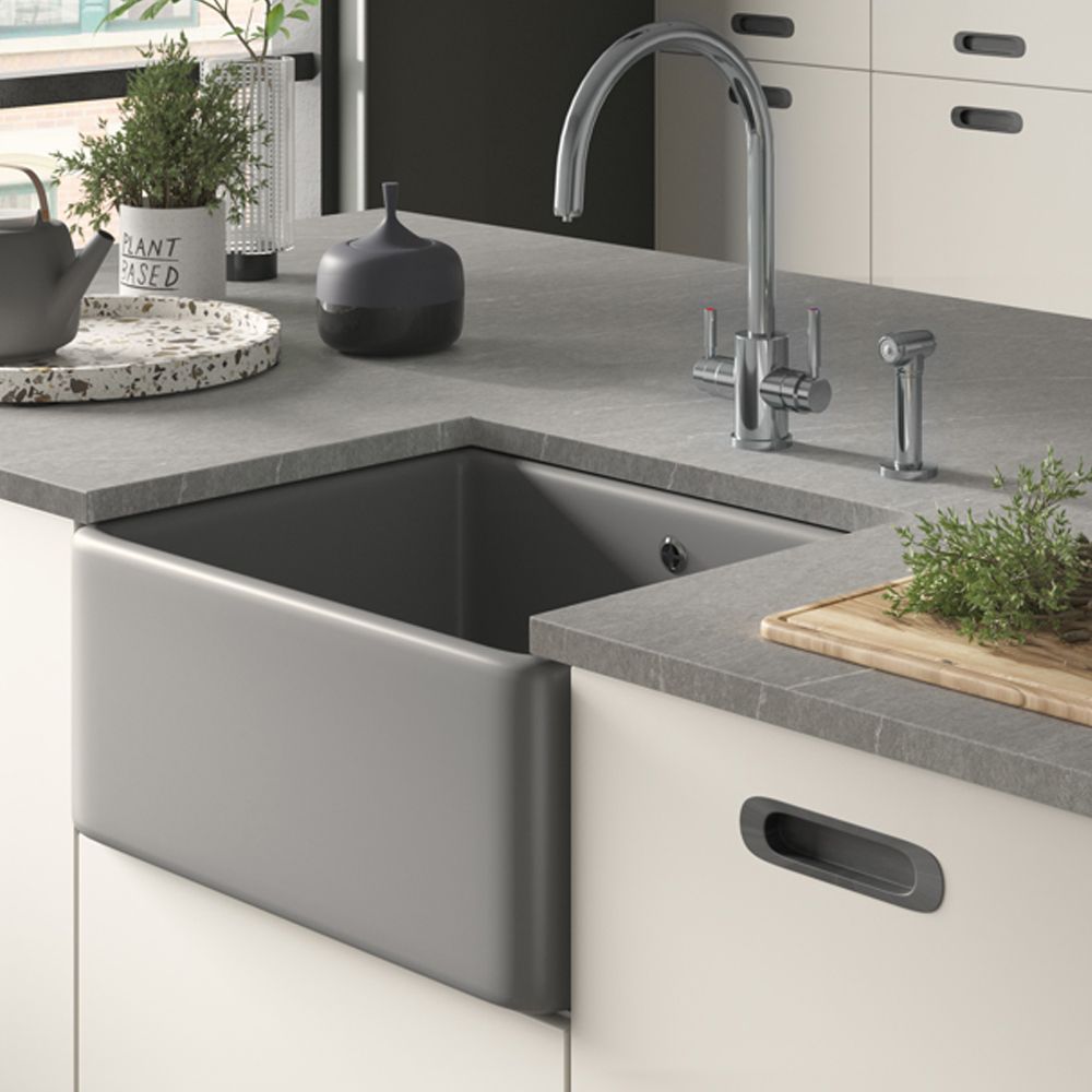 Shaws of Darwen Classic Butler 600 Matt Grey Kitchen Sink