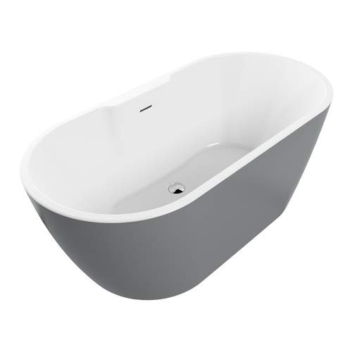 Bluci Viterbo Freestanding Double Ended 1655mm Grey Bath
