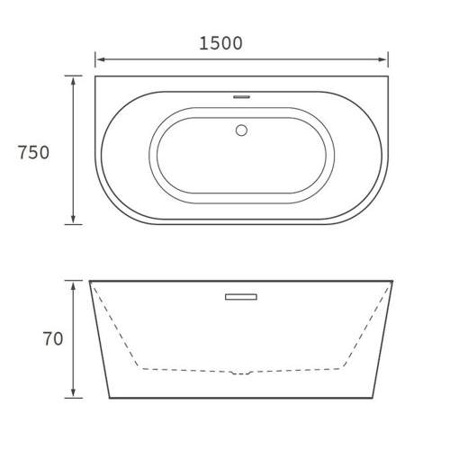 Bluci Marino Freestanding Double Ended Bath