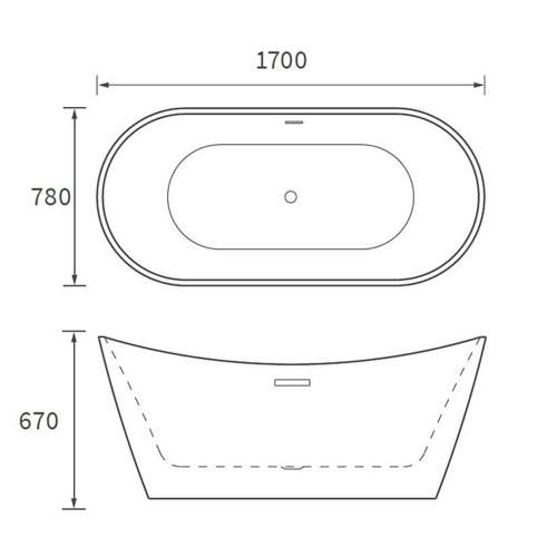 Bluci Aquino Freestanding Double Ended Grey Bath