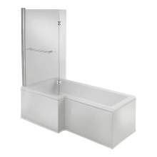Bluci Fabriano L Shape Shower Bath with Front Panel and Shower Screen