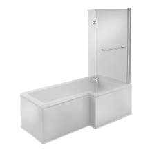 Bluci Fabriano L Shape Shower Bath with Front Panel and Shower Screen