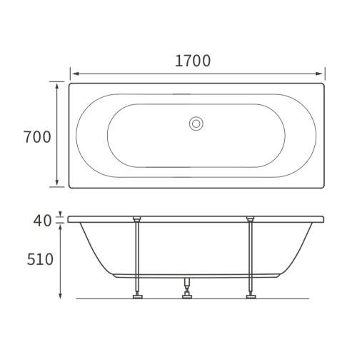 Bluci Greco Luxury Round Double Ended Bath 1700mm x 700mm