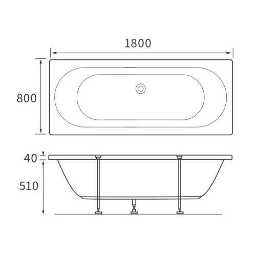Bluci Greco Luxury Round Double Ended Bath 1800mm x 800mm