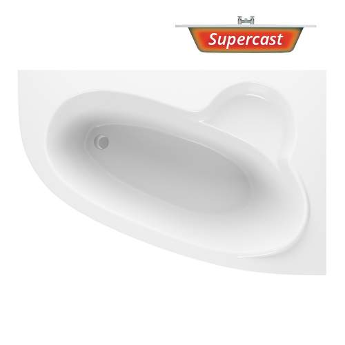 Bluci Ferrara Supercast Offest Corner Bath 1500mm x 950mm