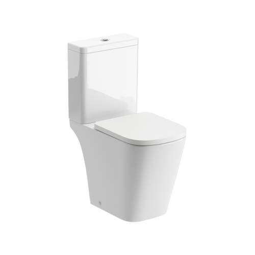 Bluci Triesta Rimless Closed Coupled Open Back Comfort Height WC with Soft Close Seat