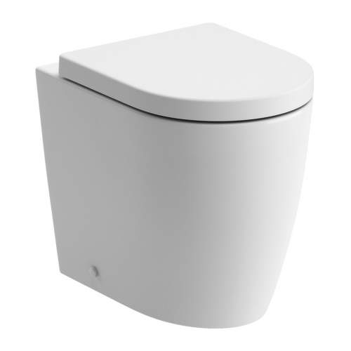 Bluci Anzio Rimless Back to Wall Comfort Height WC with Soft Close Seat