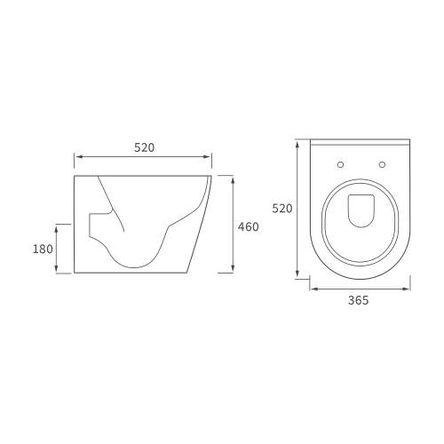 Bluci Anzio Rimless Back to Wall Comfort Height WC with Soft Close Seat