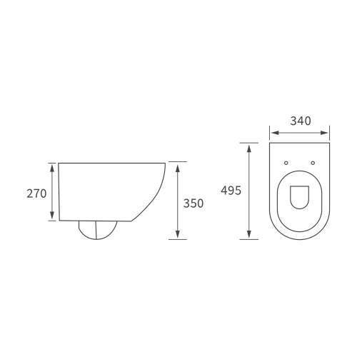 Bluci Latina Rimless Wall Hung WC with Soft Close Seat