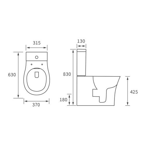 Bluci Cassino Rimless Close Coupled Fully Shrouded WC with Soft Close Seat