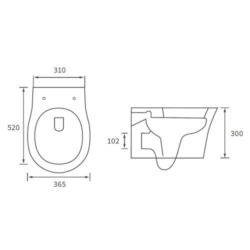 Bluci Cassino Rimless Wall Hung WC with Soft Close Seat