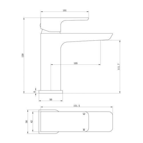 Bluci Matera Chrome Basin Mixer