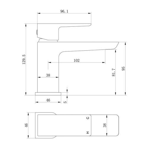 Bluci Matera Chrome Cloakroom Basin Mixer