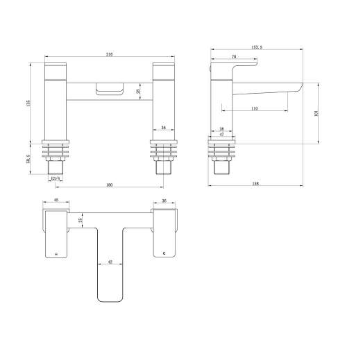Bluci Matera Chrome Bath Filler
