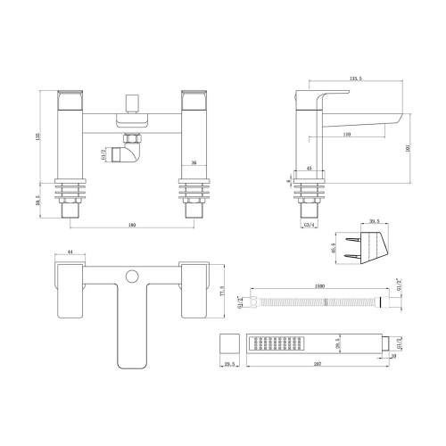Bluci Matera Chrome Bath Shower Mixer