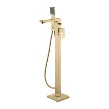 Bluci Matera Brushed Brass Floor Standing Bath Shower Mixer
