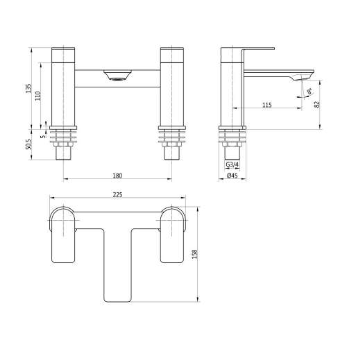 Bluci Melfi Chrome Bath Filler