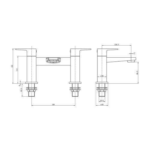 Bluci Venosa Chrome Bath Filler