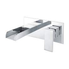 Bluci Teramo Wall Mounted Chrome Waterfall Spout Basin Mixer