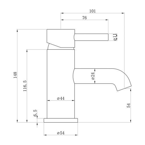 Bluci Vibo Brushed Brass Basin Mixer