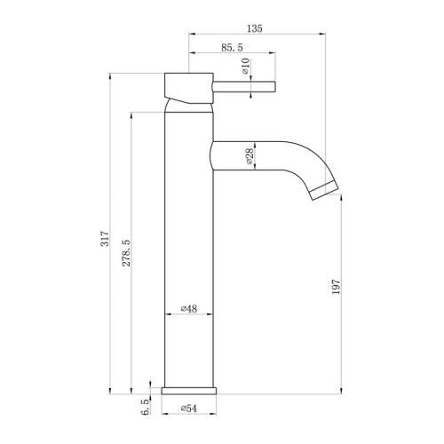 Bluci Vibo Brushed Brass Tall Basin Mixer