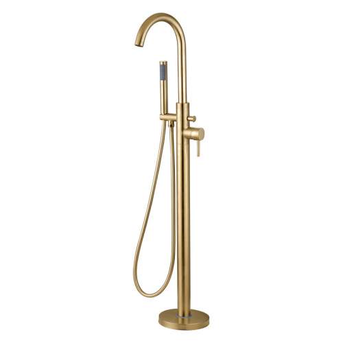 Bluci Vibo Brushed Brass Floor Standing Bath Shower Mixer
