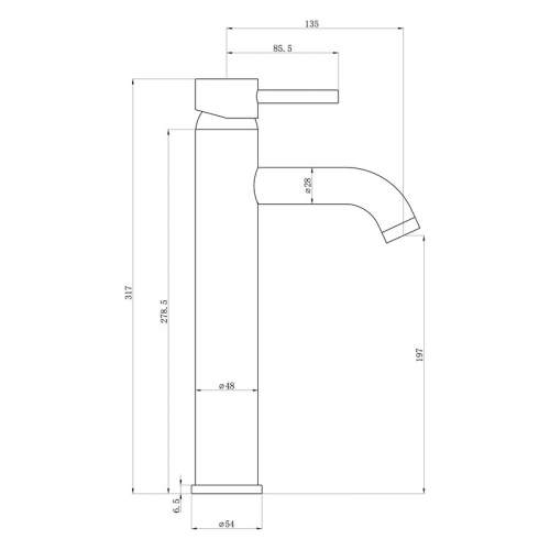 Bluci Almalfi Chrome Tall Basin Mixer