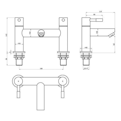 Bluci Aversa Chrome Bath Filler