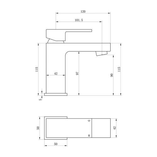 Bluci Capua Chrome Basin Mixer