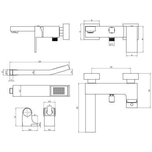 Bluci Capua Chrome Wall Mounted Bath Shower Mixer