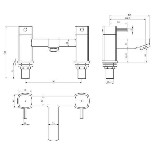 Bluci Caserta Chrome Bath Filler