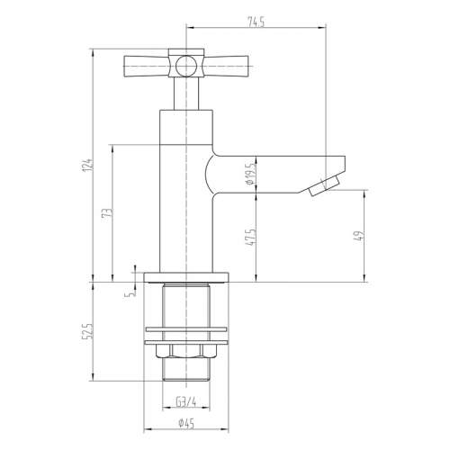 Bluci Eboli Chrome Crosshead Lever Bath Taps