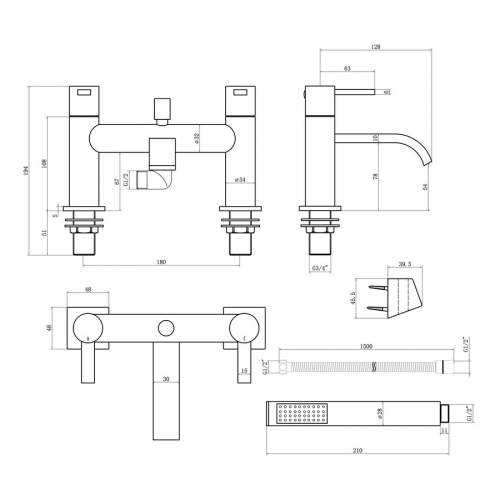 Bluci Ariano Chrome Bath Shower Mixer