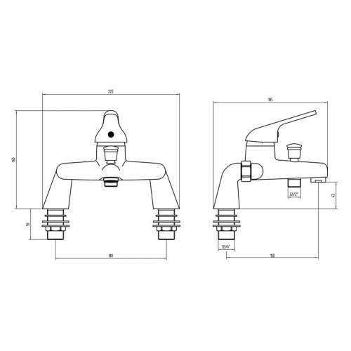 Bluci Cava Chrome Bath Shower Mixer