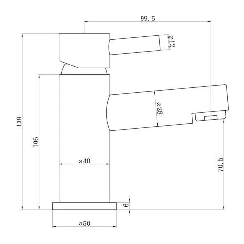 Bluci Terrreni Chrome Basin Mixer